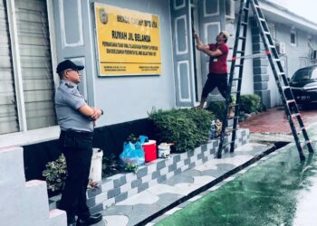 Rutan Kelas I Tanjungpinang Lakukan Standarisasi Warna Gedung untuk Tingkatkan Profesionalisme