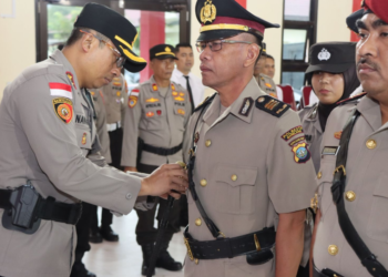 Kapolres Natuna Pimpin Pelantikan dan Serah Terima Jabatan Kabag Log, Kasat Reskrim dan Kasat Samapta