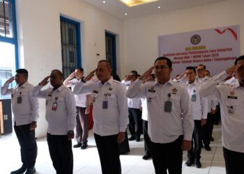 Kepala Rutan Kelas I Tanjungpinang dan Jajaran Ikuti Apel Pagi Bersama Secara Virtual