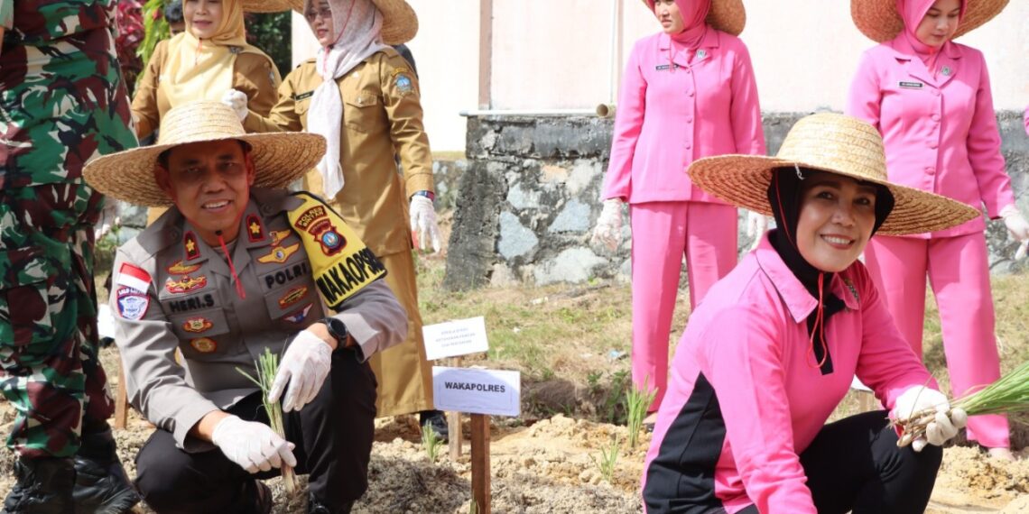 Polres Bintan Ikuti Launching Penguatan Program Pangan Serentak