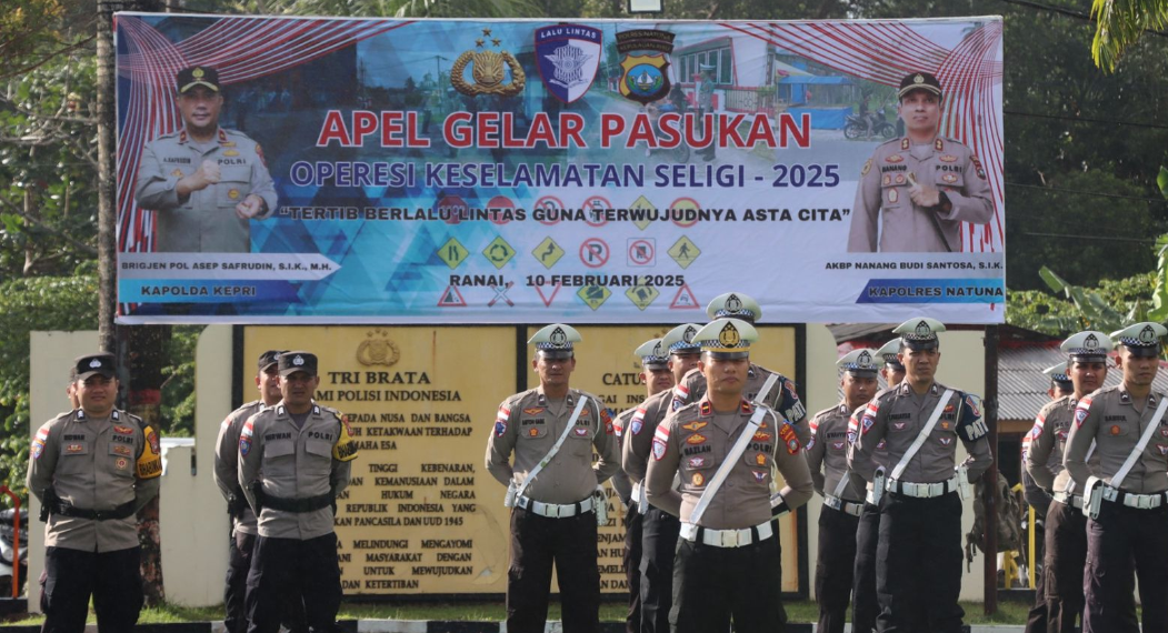 Polres Natuna Gelar Apel Pasukan Operasi Keselamatan Seligi Jelang Idul Fitri 2025