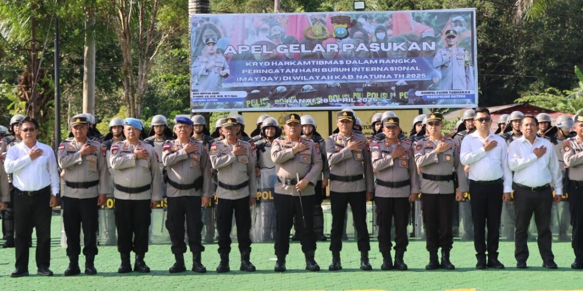 Kapolres Natuna Pimpin Apel Kesiapsiagaan Pengamanan May Day 2025