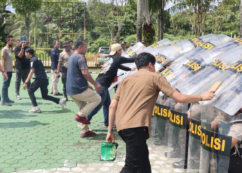Jelang Hari Buruh, Polres Natuna Gelar Latihan SISPAMKOTA dan DALMAS