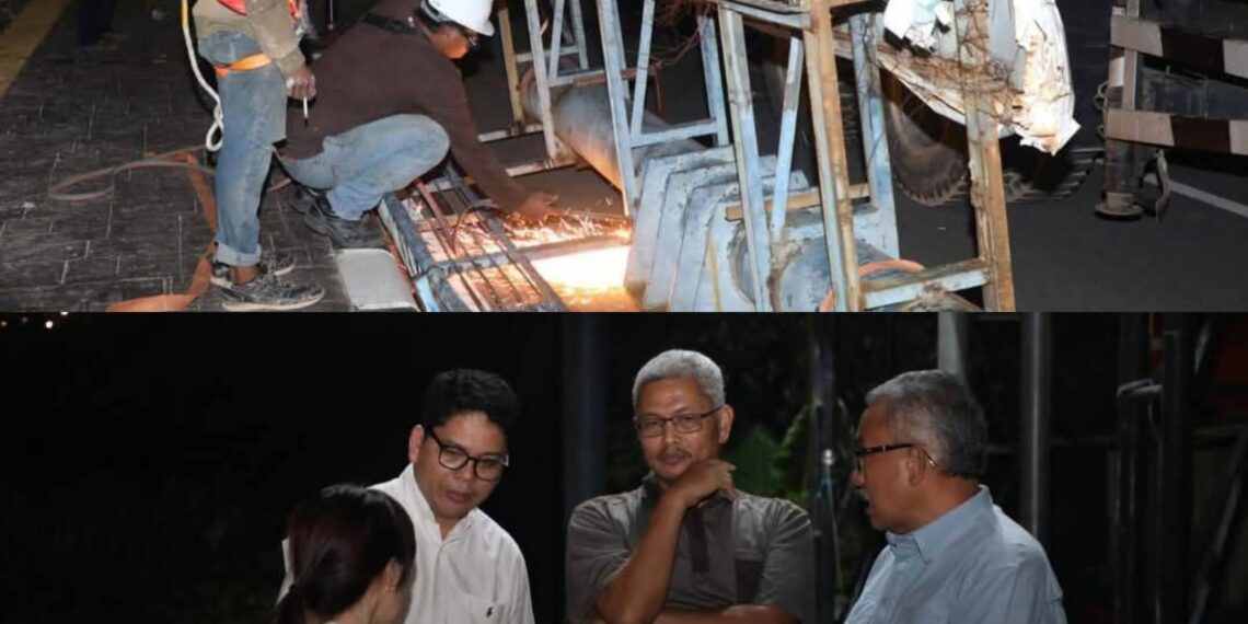 Pemko Batam Tertibkan Reklame Ilegal, Dua Billboard Raksasa Dibongkar