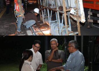 Pemko Batam Tertibkan Reklame Ilegal, Dua Billboard Raksasa Dibongkar