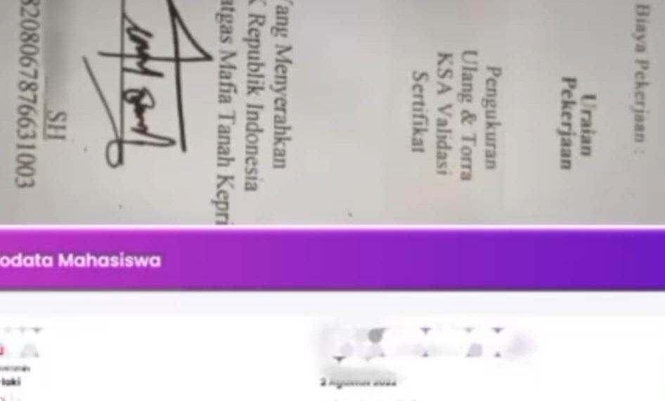 Skandal Mafia Tanah di Tanjungpinang: ES Diduga Otak Pemalsuan 300 Sertifikat Bodong