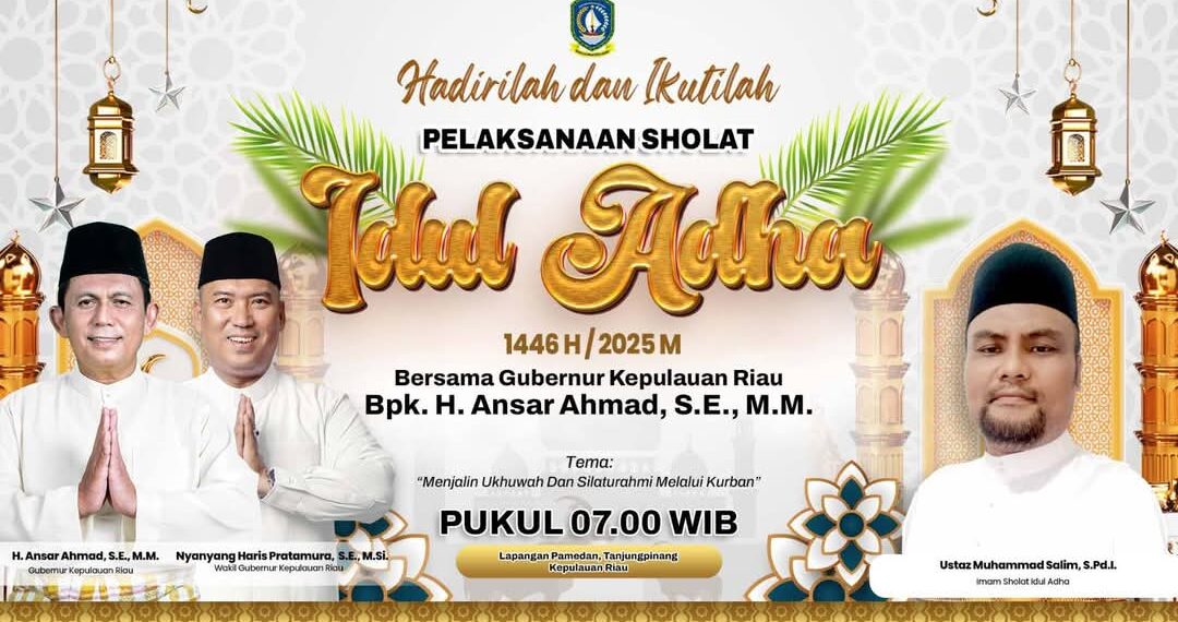 Gubernur Ansar Ahmad Akan Bertindak sebagai Khatib Salat Idul Adha di Tanjungpinang