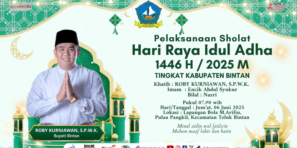 Bupati Bintan Roby Jadi Khatib Idul Adha, Salat Id dan Berkurban di Pulau Pangkil
