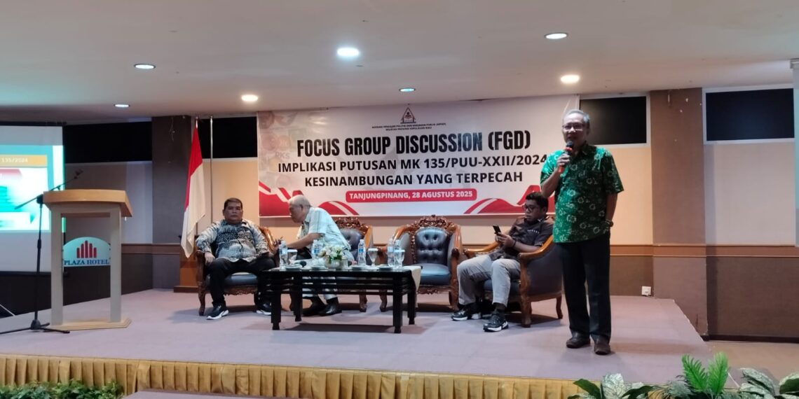 FGD di Tanjungpinang Tekankan Pentingnya Kepastian Hukum Pasca Putusan MK 135