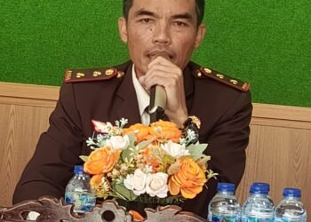 Kepala Kejaksaan Negeri Kepulauan Anambas Bhudi Purwanto saat menyampaikan Capaian kerja Kejari Anambas.