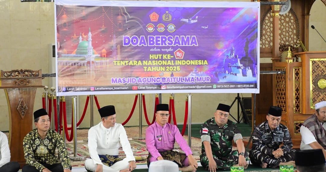 Doa Bersama Warnai Peringatan HUT ke-80 TNI di Masjid Agung Baitul Ma’mur Tarempa