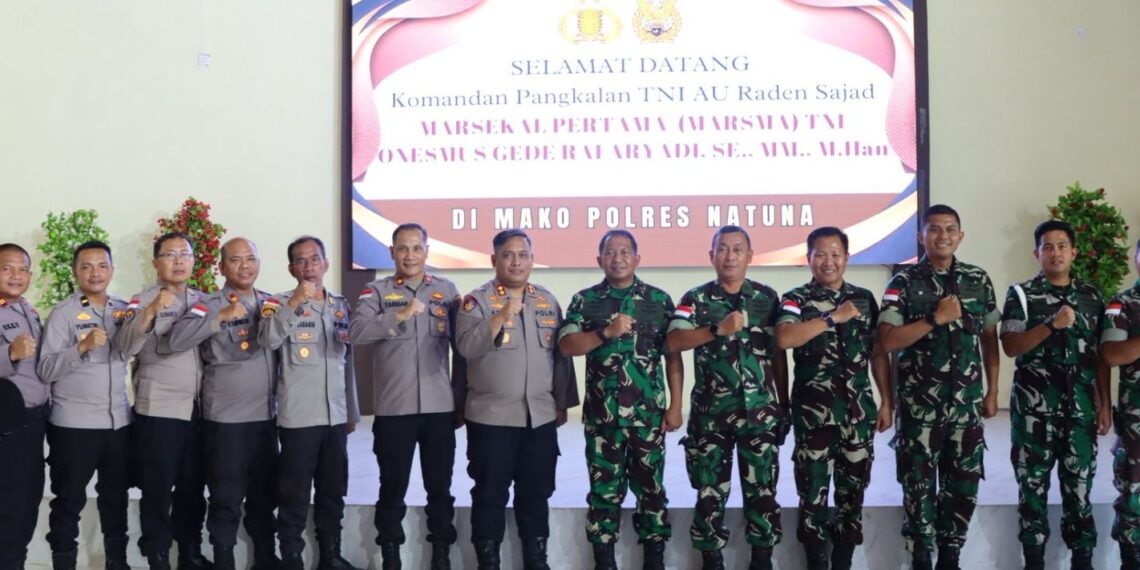 Semangat Sinergitas, Kapolres Natuna Sambut Kunjungan Komandan Lanud Raden Sadjad
