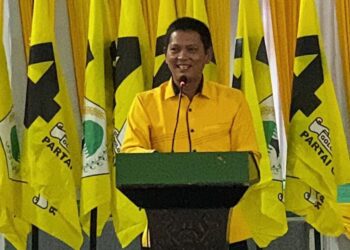 Raja Bayu, Wakil Bupati Anambas selaku Kader Golkar Saat Berikan Sambutan