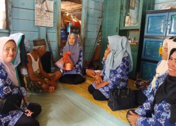 Bantuan di serahkan oleh Ibu Ketua PPK Desa SE Pulau Jemaja kepada warga yang membutuhkan