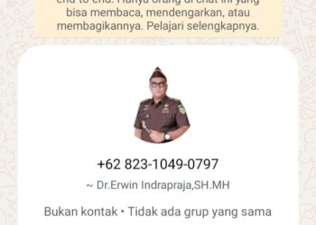 Waspada! Oknum Catut Nama Kajari Natuna untuk Lakukan Penipuan Lewat WhatsApp
