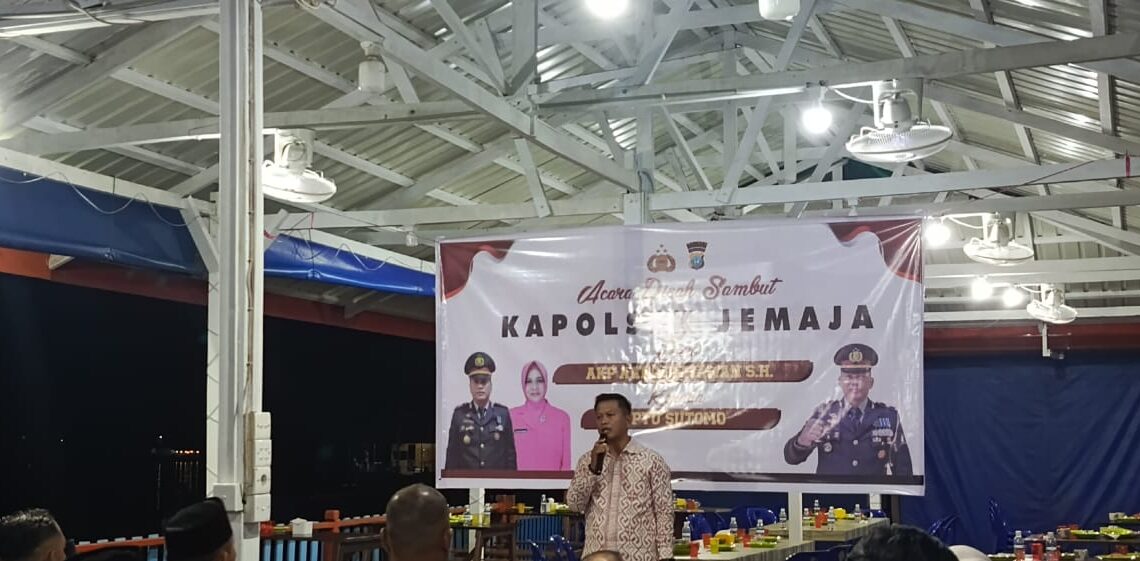 AKP Aang Setiawan saat berikan Sambutan Pisah Sambut Jabatan Kapolsek Jemaja