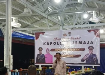 AKP Aang Setiawan saat berikan Sambutan Pisah Sambut Jabatan Kapolsek Jemaja