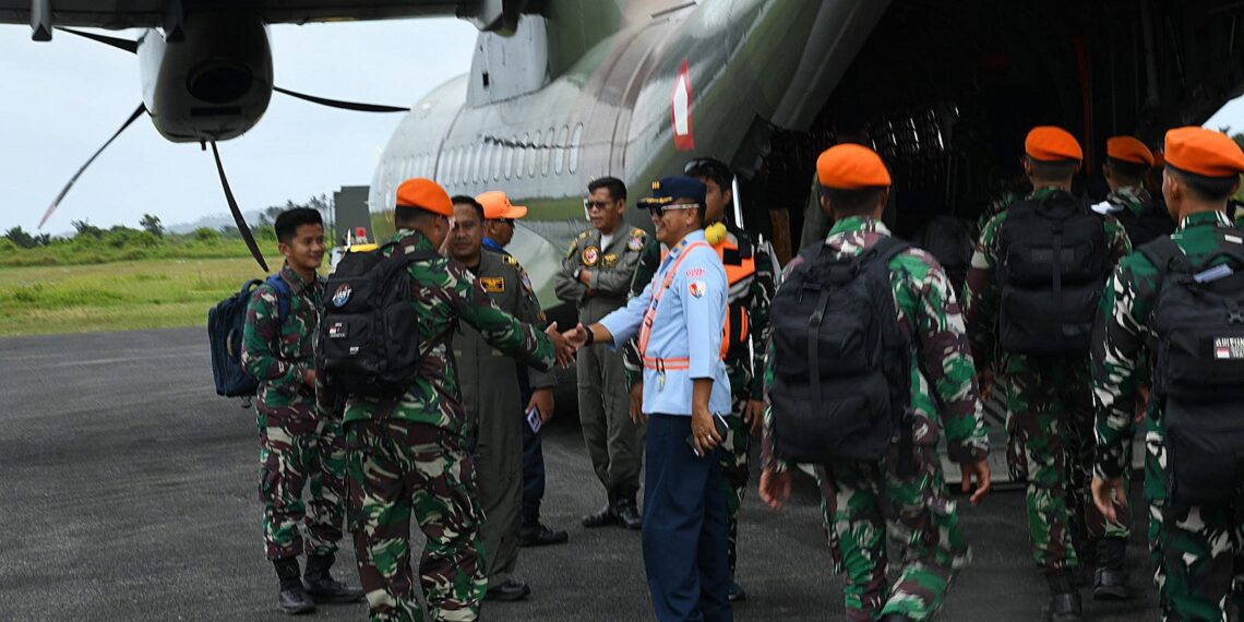 Lanud RSA Natuna Dukung Mobilisasi Batalyon Arhanud 14 Pasgat Menuju Terjun Penyegaran