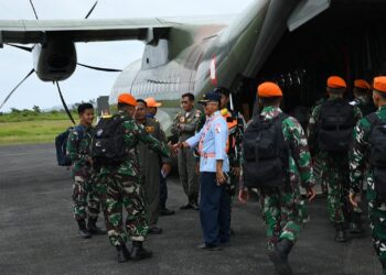Lanud RSA Natuna Dukung Mobilisasi Batalyon Arhanud 14 Pasgat Menuju Terjun Penyegaran