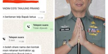 Hati-Hati Penipuan! Oknum Catut Nama Dandim 0315/Tanjungpinang 