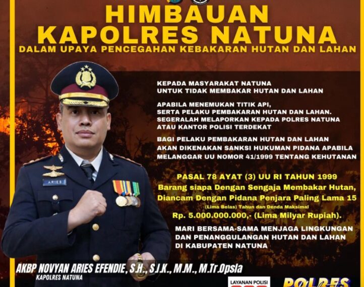 Kapolres Natuna Himbau Masyarakat Jaga Alam, Cegah Kebakaran Hutan dan Lahan ‎