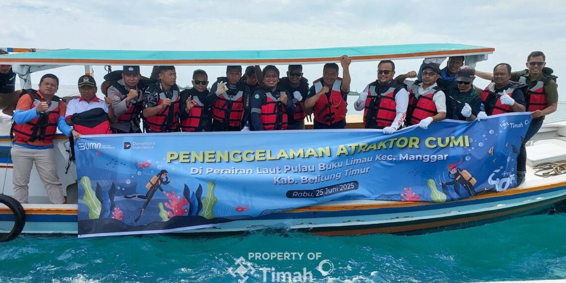Tak Hanya Artificial Reef, PT TIMAH Juga Tenggelamkan Atraktor Cumi pada Tahun 2025 di Belitung Timur