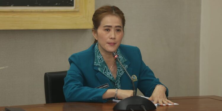 Ketua PKK Anambas Ny. Sinta Aneng Saat Pimpin Rakor PKK 2026