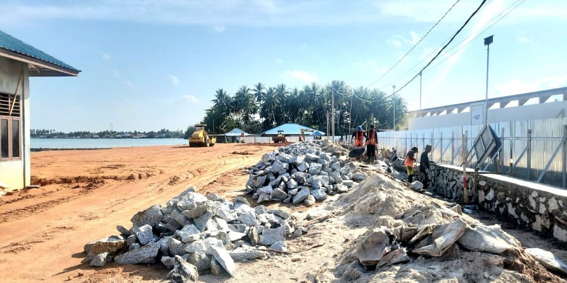 Proyek pembangunan Pasar Rakyat Natuna yang bersumber dari hibah Pemerintah Jepang melalui skema Japan International Cooperation Agency (JICA)