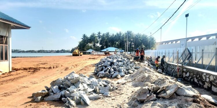 Proyek pembangunan Pasar Rakyat Natuna yang bersumber dari hibah Pemerintah Jepang melalui skema Japan International Cooperation Agency (JICA)