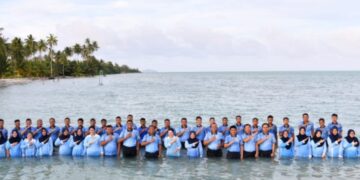 Sambut Ramadhan 1447 H, Lanud RSA Natuna Laksanakan Tradisi Padusan di Pantai