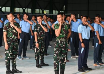 Ramadan Tetap Bugar, Personel Lanud RSA Gelar Olahraga Indoor