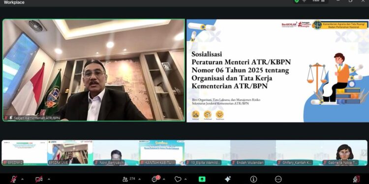 Sosialisasi Regulasi tentang Organisasi dan Tata Kerja, Sekjen ATR/BPN Tekankan Empat Pesan Strategis