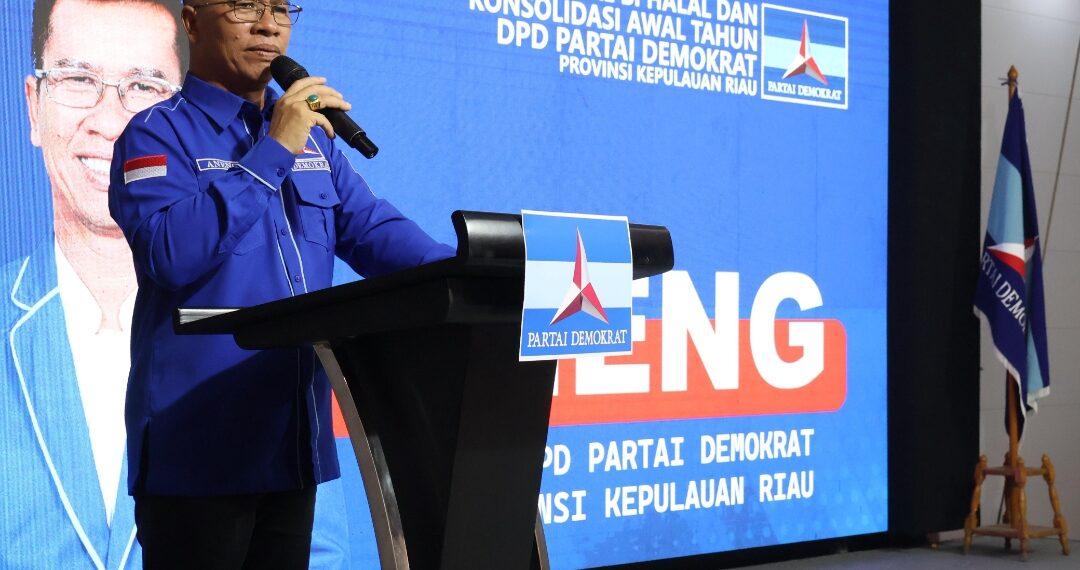 Ketua DPD Partai Demokrat Kepri, Aneng saat berikan sambutan