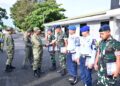 Komandan Lanud Raden Sadjad (Danlanud RSA) Natuna, Marsekal Pertama TNI Onesmus Gede Rai Aryadi, S.E., M.M., M.Han., saat memimpin apel khusus pelepasan enam personel yang akan melaksanakan mutasi ke satuan baru