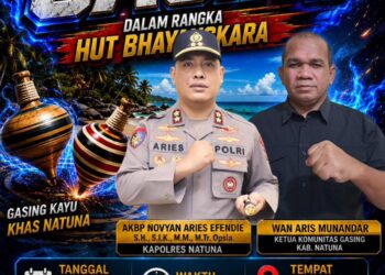 Sambut HUT Bhayangkara ke-80, Polres Natuna Gelar Turnamen Gasing Tradisional untuk Pelajar