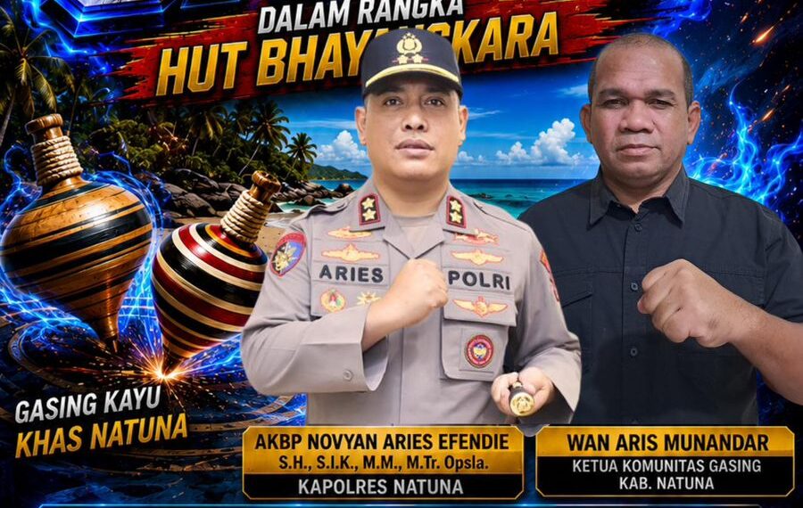Sambut HUT Bhayangkara ke-80, Polres Natuna Gelar Turnamen Gasing Tradisional untuk Pelajar