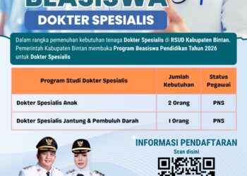 Optimalisasi Layanan Kesehatan, Pemkab Bintan Buka Beasiswa Dokter Spesialis 2026