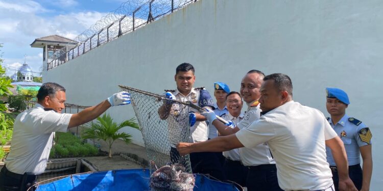 65 Kg Lele Siap Konsumsi! Rutan Karimun Panen Perdana Dukung Ketahanan Pangan Nasional