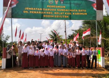 Danramil 03/Kundur Resmikan 3 Jembatan Perintis Garuda ARMCO Penghubung Desa Penarah dan Sebele