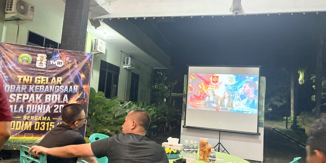 Semarak Nobar Final Piala Dunia 2026 di Kodim 0315 Tanjungpinang, Dandim: Jaga Kesehatan dan Kondusivitas