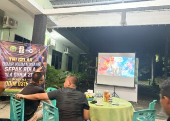 Semarak Nobar Final Piala Dunia 2026 di Kodim 0315 Tanjungpinang, Dandim: Jaga Kesehatan dan Kondusivitas