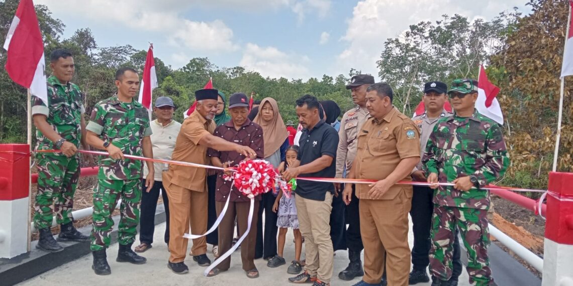 Kodim 0315 Tanjungpinang Bangun 4 Jembatan Beton Merah Putih di Toapaya, Impian Warga Sejak 2021 Terwujud