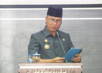 Bupati Anambas Aneng saat Berikan sambutan di acara paripurna Raperda APBD