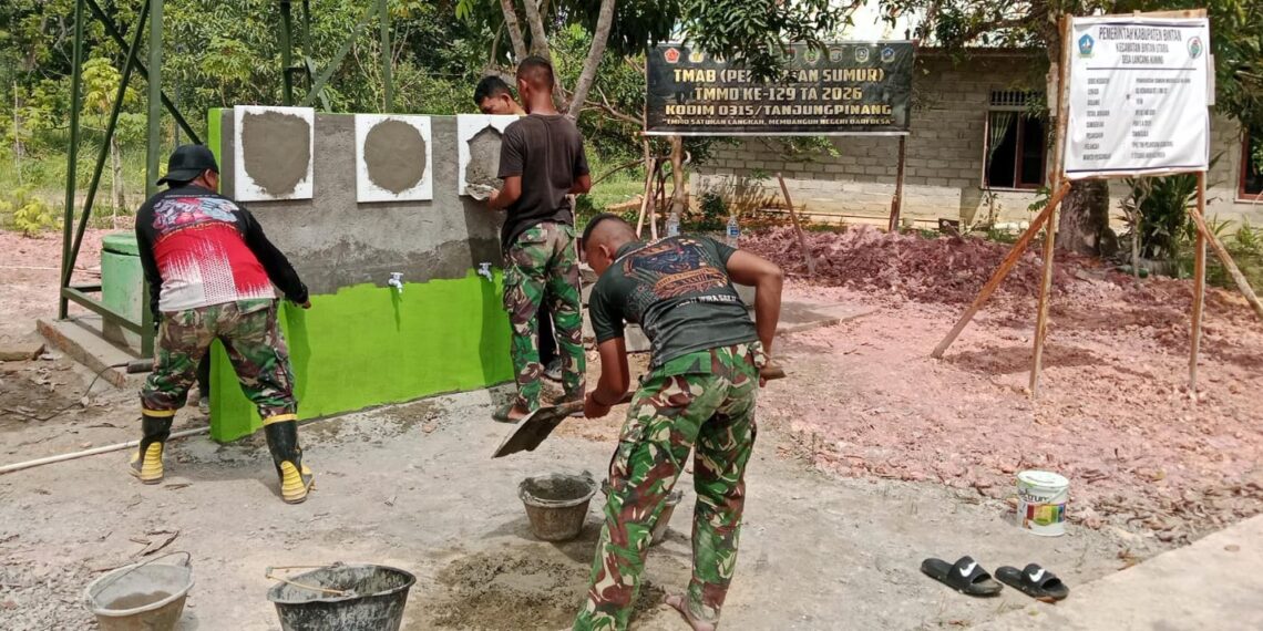 Satgas TMMD Ke-129 Wujudkan Akses Air Bersih Melalui Pembangunan Sumur Bor di Tiga Titik Desa Lancang Kuning