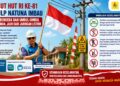 PT PLN (Persero) Unit Layanan Pelanggan (ULP) Natuna mengajak seluruh masyarakat Kabupaten Natuna untuk memeriahkan suasana kemerdekaan dengan memasang bendera Merah Putih, umbul-umbul, dan berbagai atribut kemerdekaan secara aman serta tidak berada di dekat jaringan listrik.