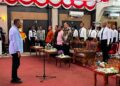 Pembukaan Pemusatan Pendidikan dan Pelatihan (Diklat) calon Pasukan Pengibar Bendera Pusaka (Paskibraka) tingkat Kabupaten Karimun angkatan XXVII Tahun 2026 di Gedung Nasional Karimun, Jumat (7/8) malam.