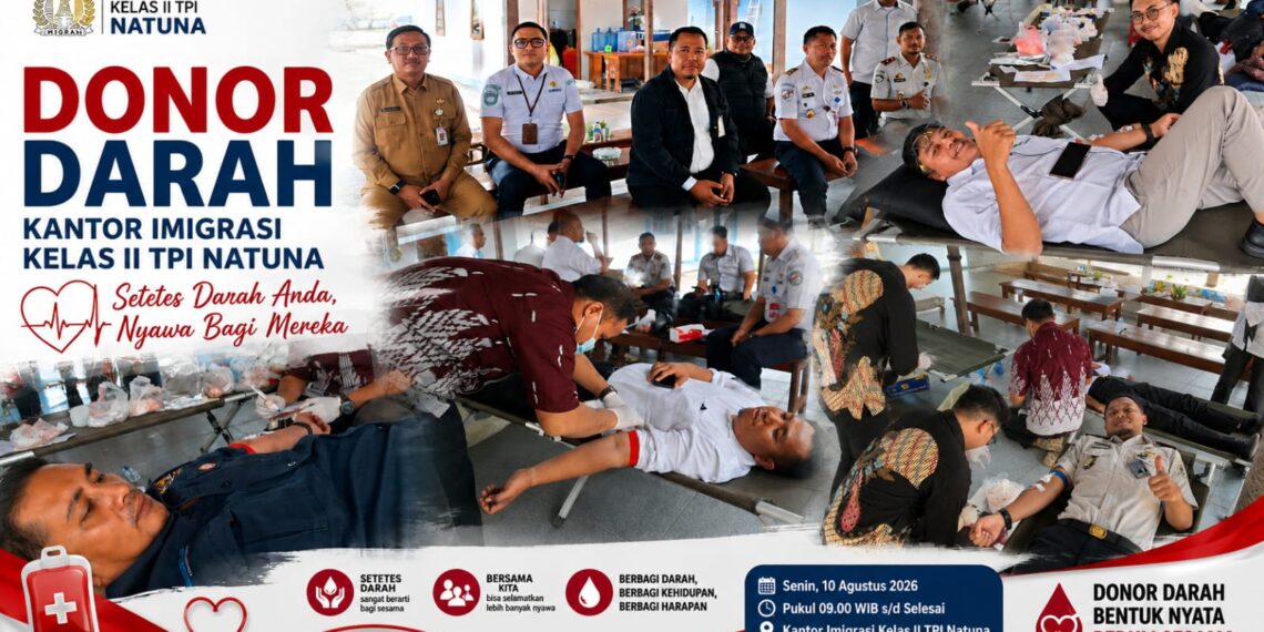 Semarak HUT RI ke-81, Imigrasi Natuna Gelar Donor Darah, Kumpulkan 21 Kantong