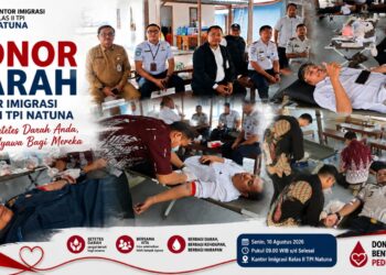 Semarak HUT RI ke-81, Imigrasi Natuna Gelar Donor Darah, Kumpulkan 21 Kantong