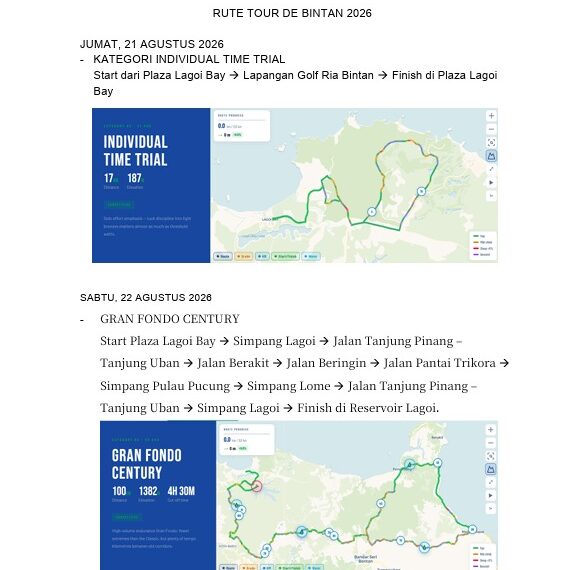 Tour de Bintan 2026 Siap Menggebrak! Ini Rute yang Akan Ditaklukkan Pebalap Mancanegara