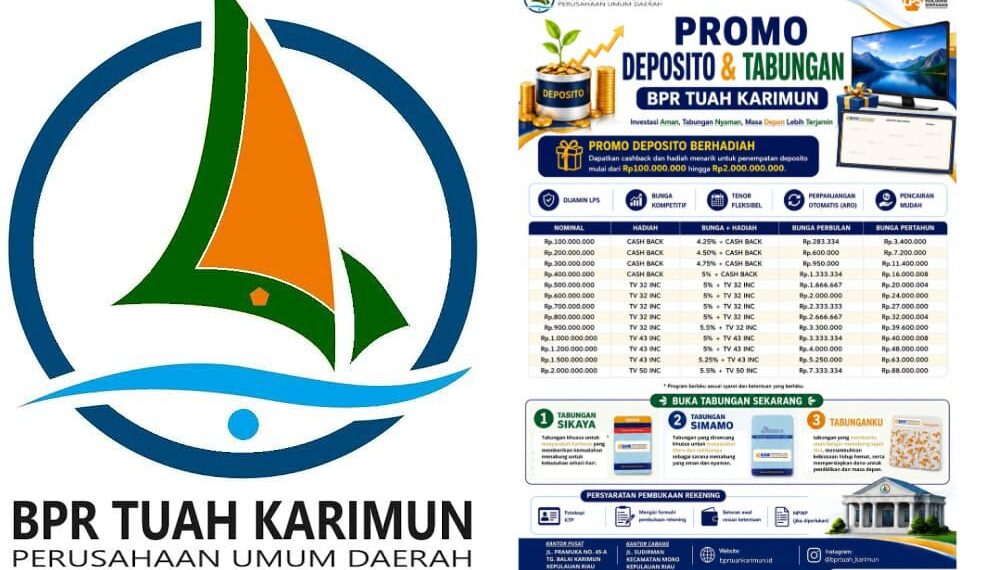 Dorng Budaya Menabung, BPR Tuah Karimun Tebar Hadiah TV Hingga Cashback Lewat Promo Deposito